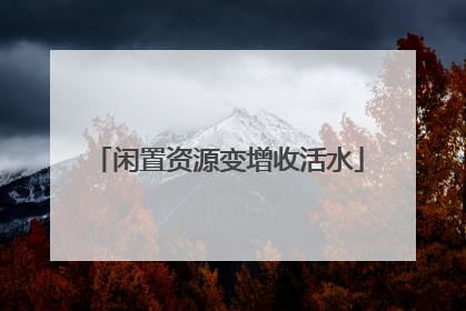 闲置资源变增收活水