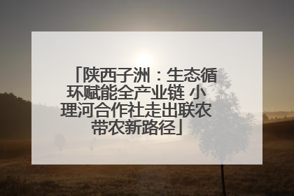 陕西子洲：生态循环赋能全产业链 小理河合作社走出联农带农新路径