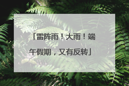 雷阵雨！大雨！端午假期，又有反转