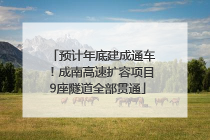 预计年底建成通车！成南高速扩容项目9座隧道全部贯通