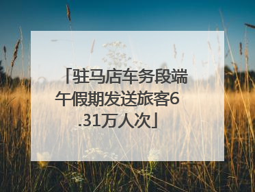 驻马店车务段端午假期发送旅客6.31万人次