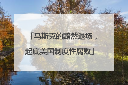 马斯克的黯然退场，起底美国制度性腐败