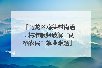 马龙区鸡头村街道：精准服务破解“两栖农民”就业难题