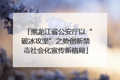 黑龙江省公安厅以“破冰攻坚”之势创新禁毒社会化宣传新格局