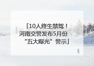 10人终生禁驾！河南交警发布5月份“五大曝光”警示