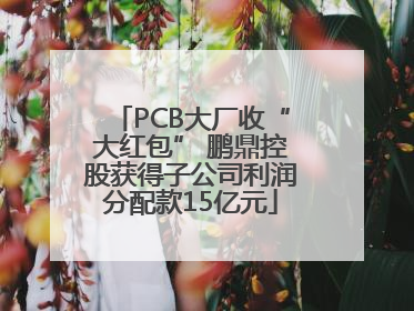 PCB大厂收“大红包” 鹏鼎控股获得子公司利润分配款15亿元